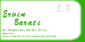 ervin barati business card