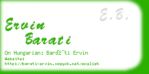 ervin barati business card